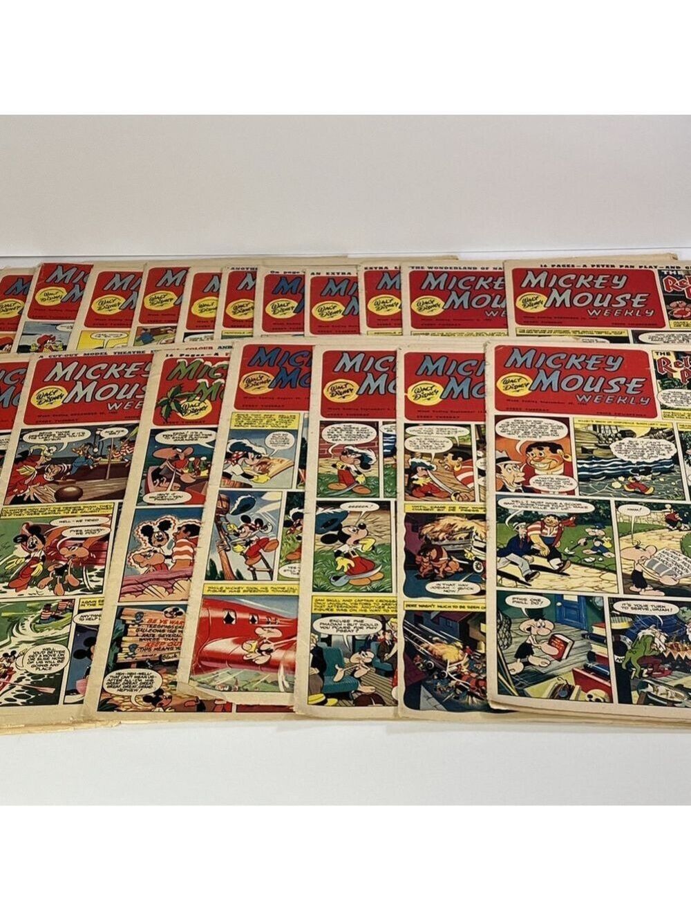 20x 1952 Mickey Mouse Weekly Walt Disney Paper Comics * Incomplete Read UK